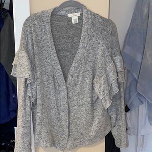 Super soft ruffle sleeve sweater